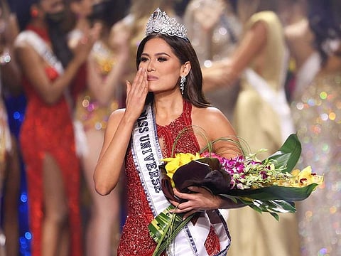Miss Mexico Andrea Meza is crowned Miss Universe 2020 onstage at Seminole Hard Rock Hotel & Casino.