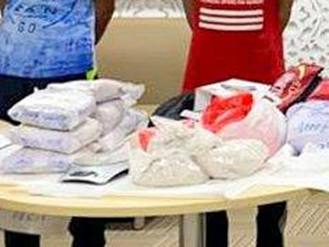 A part of the shipment of drugs caught by the police in the operation.