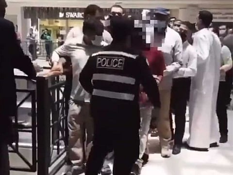 Screengrab of a security officer who assaulted a mall employee in Kuwait's Salmiya area.