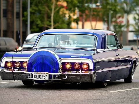 One of the lowriders taking part in the Cruise Night at LA's Van Nuys Boulevard on May 15.