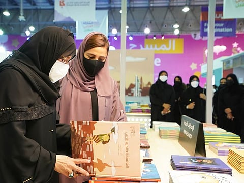 Sheikha Jawaher during her visit to Sharjah Reading Festival at Expo Centre in Sharjah on Friday.