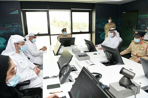 Dubai Police Commander-in-Chief, Lieutenant General Abdullah Khalifa Al Marri, presides over the meeting.