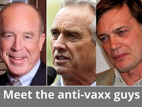 From left: Dr. Steven Hotze, lawyer Robert F. Kennedy Jr., and Andrew Wakefield.