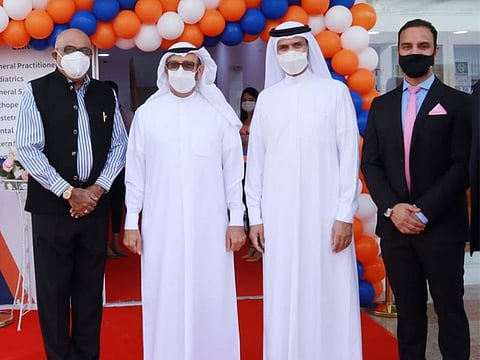 From left: Dr Sanjay Paithankar, Managing Director, Right Health, Major General Mohammed Ahmed Al Marri, Director General of the General Directorate of Residency and Foreigners Affairs, DHA Director General Awad Saghir Al Ketbi and Vikas Katoch, Chief Operating Officer of Right Health.