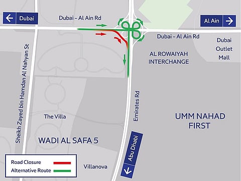 The road closure and alternative route