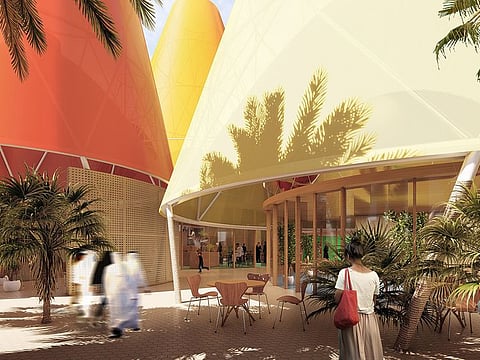 The two-storey Spanish pavilion revisits cultural and historical ties with the Arab world while focusing on the need of the hour - a more sustainable planet