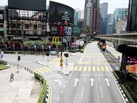 General view of a deserted street during a lockdown due to the coronavirus disease (COVID-19) pandemic, in Kuala Lumpur, Malaysia, May 11, 2021.