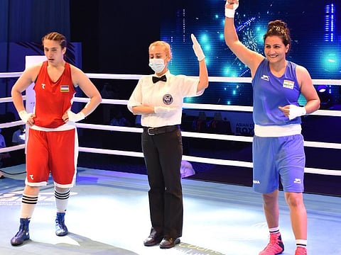 Pooja Rani (right) stood out on Sunday evening by emerging as the lone Indian gold medallist in Dubai.