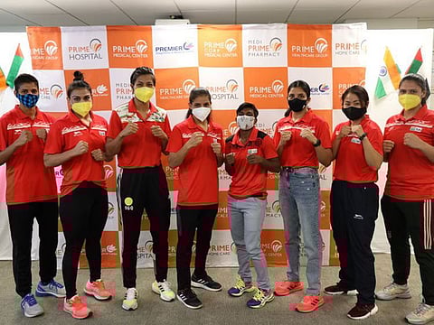 The nine-member Indian squad headed to the Summer Olympic Games in Tokyo comprises Amit Panghal (52kg) Shiva Thapa (54kg) Vikas Krishnan Yadav (69kg) Sanjeet Kumar (91kg) Varinder Singh (75kg) Mary Kom (51kg) Pooja Rani (75kg) Lovlina Borgohain (69kg) Simranjit Kaur (60kg)