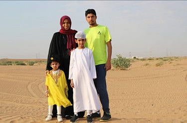 Rafsa Maharoof, her husband Maharoof P, and their children.