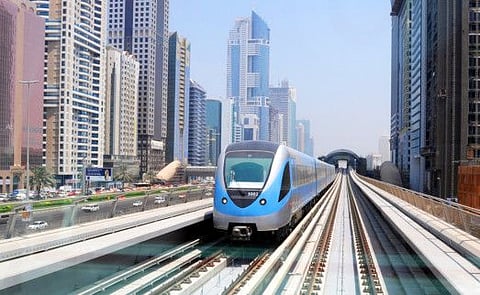 The Dubai Metro. The plan estimates a reduction in greenhouse gas emissions by 8 million tonnes of carbon dioxide equivalent and financial savings of about Dh3 billion by 2050.