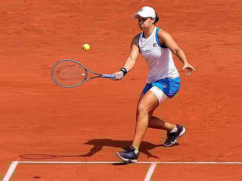 Ash Barty was forced to retire from her second-round match at the French Open on Thursday against Magda Linette because of an injury.