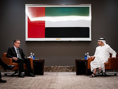 Sheikh Abdullah with Jeffrey Feltman.