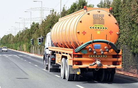 A sewage tanker in Sharjah. Picture for illustrative purposes only.