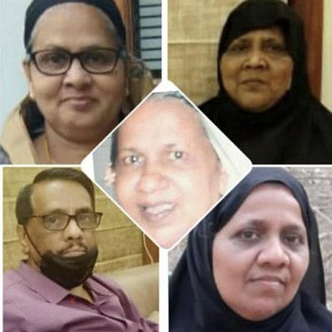 Clockwise: Fousiya, Fasila, Arifa, Fousiya’s husband Basheer. The sisters’ used to live in a house named after their mother Rabiya (in the centre) who passed away 26 years ago