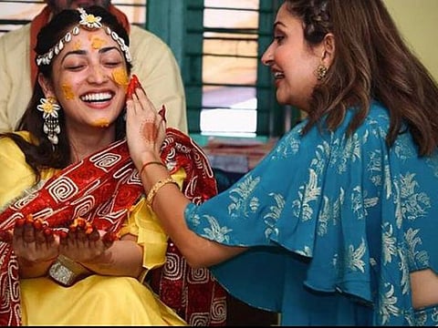 Yami Gautam at her haldi ceremony