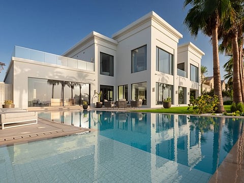 The villa is a five-bedroom property with a 10,000 square feet built-up area.