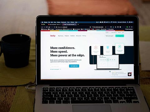 The Fastly home page. Dozens of websites briefly went offline around the globe Tuesday, after an outage at the cloud service Fastly. The incident illustrates how vital a small number of behind-the-scenes companies have become to running the internet.