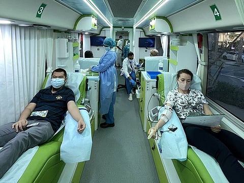 Blood donors at one of the camps organised by Dubai Holding and the Dubai Health Authority.