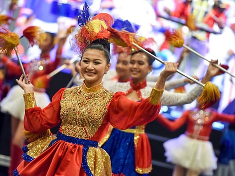 Parade during Kalayaan 2018 the 120th Philippine Independence Day Celebration taking place at the Dubai World Trade Center Zabeel Hall 1, Dubai.