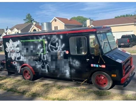 The old food truck, where Filipino-American father-and-son team Ben and Brevin Pierce work six days-a-week, 12 hours-a-day. The generator was stolen earlier, which the due replaced and welded to the truck. But the thieves struck again, this time they took all the cooking equipment.