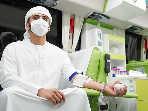 Sheikh Mansoor bin Mohammed bin Rashid Al Maktoum became the first blood donor for this edition of the campaign.
