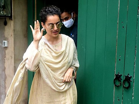Bollywood actress Kangan Ranaut spotted at her office in Mumbai on June 12.