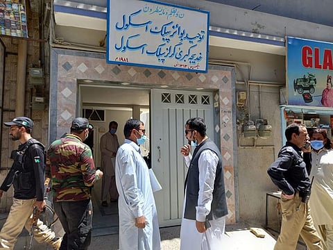 One of the sealed Iran-sponsored illegal schools in Quetta.