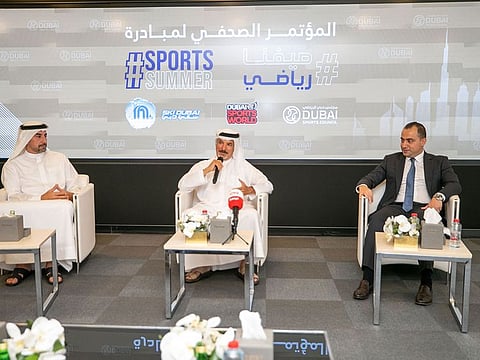 Saeed Hareb, Secretary General of Dubai Sports Council, speaks at the launch of Sports Summer