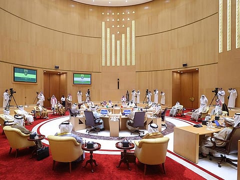 GCC foreign ministers holding talks in Riyadh on June 16, 2021.