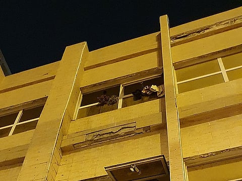 The abandoned building in Abu Shagara, Sharjah, where the incident occurred on Tuesday.