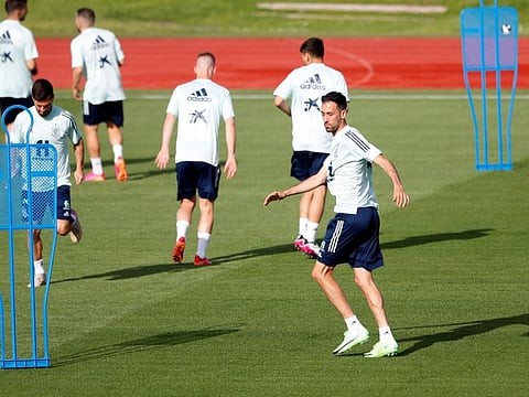 Spain's Sergio Busquets has rejoined the squad after testing negative for COVID-19.