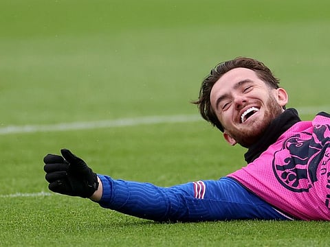 England's Ben Chilwell during training.