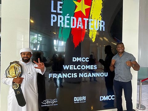 Ahmed Bin Sulayem welcomes Francis Ngannou to DMCC