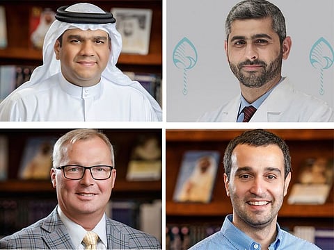 Clockwise from top-left: Dr Amer Sharif, Dr Ahmad Abou Tayoun, Stefan du Plessis and Fahad Ali.