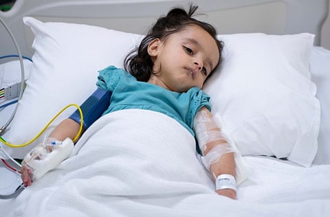 A one-year-old Emirati baby Afra with a progressive muscular disease has been successfully treated with an advanced genetic treatment that will prevent further deterioration.