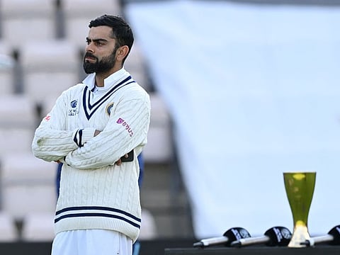 A pensive Indian captain Virat Kohli during the presentation ceremony after WTC final at Southampton.
