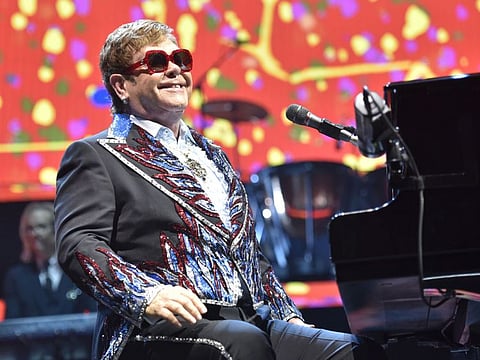 Elton John performs on his Farewell Yellow Brick Road tour at the Allstate Arena on Friday, Feb 15, 2019, in Rosemont, Ill.