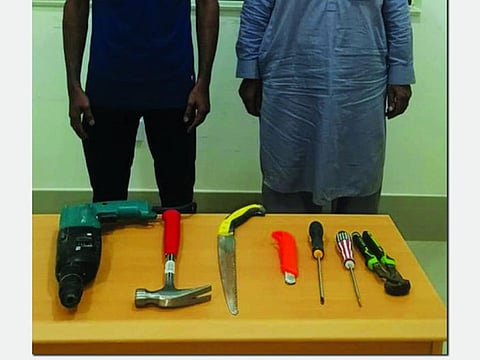 Police have arrested two men for allegedly attempting to steal electric cables from different parts of Umm Al Quwain