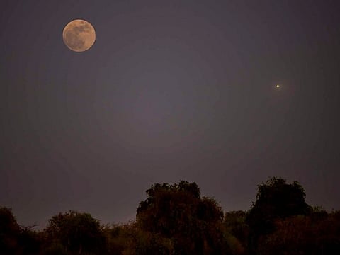 A previous Strawberry Moon as seen in the UAE sky. Picture used for illustrative purposes