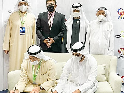 Sheikh Nahayan Mabarak Al Nahayan, ECB vice chairman Khalid Al Zarooni and Aref Al Awani of Abu Dhabi Sports Council were present along with the owners of the new league: Abdul Rehman Bukhatir, Salman Iqbal, Khalaf Bukhatir and Imran Chaudhary at the signing ceremony in Abu Dhabi.