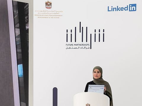 Minister of State for Government Development and the Future at the launch of partnership between the UAE government and LinkedIn.