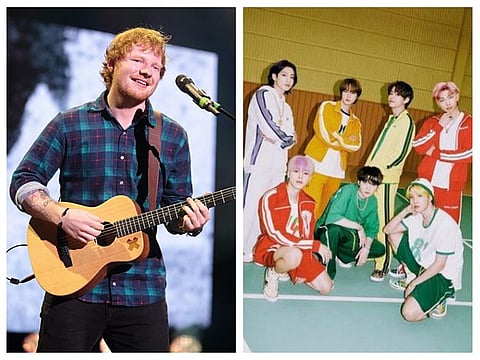 Singer Ed Sheeran and BTS