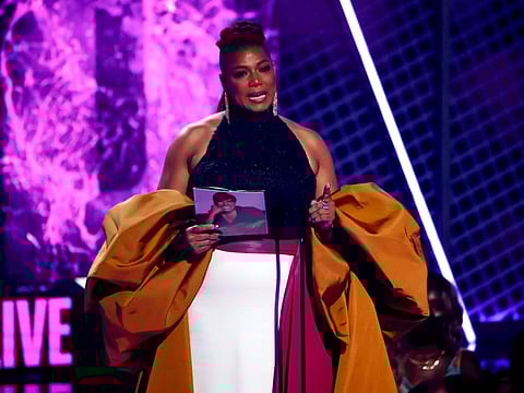 Queen Latifah accepts the Lifetime Achievement Award during the BET Awards 2021