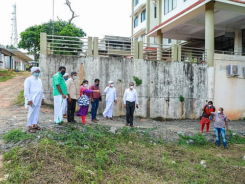 ICF representatives and Kerala government officials inspect the site for the proposed oxygen plant on the premises of Sultan Bathery Taluk Hospital in Wayanad.