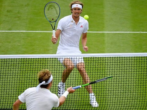 Germany's Alexander Zverev in action during his second round match against Tennys Sandgren of the US.