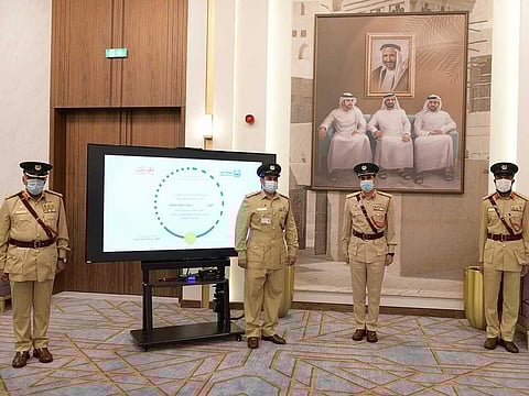 Capt Saeed Al Hanawi and Lt Saif Al Khatri from Al Qusais Police Station were awarded by Lieutenant General Abdullah Khalifa Al Marri, Commander-in-Chief of Dubai Police, for handling the report and arresting the suspect after he had fled the crime scene