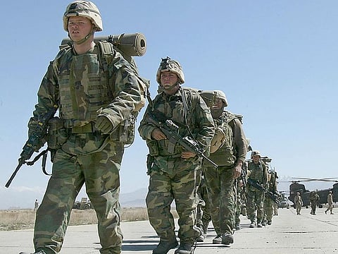 File photo: US soldiers at the Bagram Air Base, in Bagram.