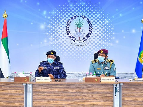 Sharjah Police officials at the announcement of the project.