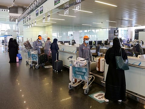 Passengers at Riyadh International Airport in a file photo.